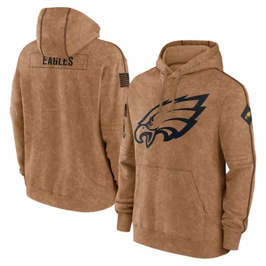 Men's Nike Philadelphia Eagles 2023 Salute to Service Club Pullover Hoodie - Brown
