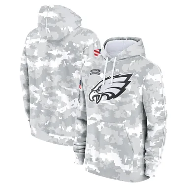 Men's Nike Philadelphia Eagles 2024 Salute to Service Club Fleece Pullover Hoodie - Arctic Camo
