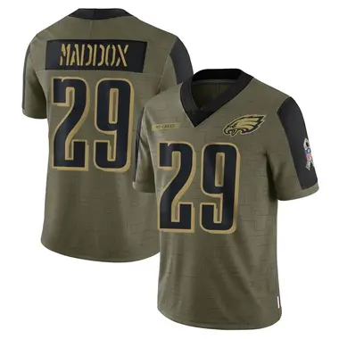 Men's Nike Philadelphia Eagles Avonte Maddox 2021 Salute To Service Jersey - Olive Limited