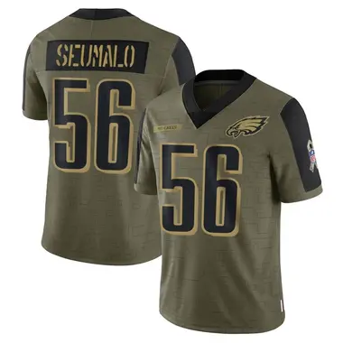 Men's Nike Philadelphia Eagles Isaac Seumalo 2021 Salute To Service Jersey - Olive Limited