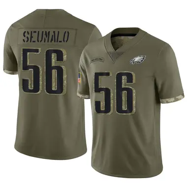 Men's Nike Philadelphia Eagles Isaac Seumalo 2022 Salute To Service Jersey - Olive Limited