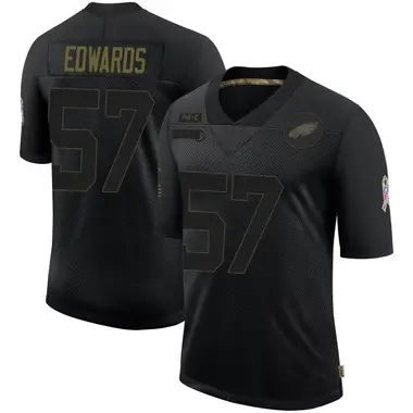 Men's Nike Philadelphia Eagles T.J. Edwards 2020 Salute To Service Jersey - Black Limited