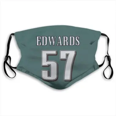 Philadelphia Eagles T.J. Edwards Jersey Name and Number Face Mask - Green