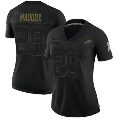 Women's Nike Philadelphia Eagles Avonte Maddox 2020 Salute To Service Jersey - Black Limited