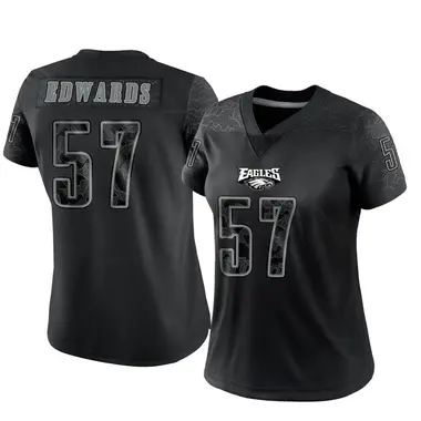 Women's Nike Philadelphia Eagles T.J. Edwards Reflective Jersey - Black Limited